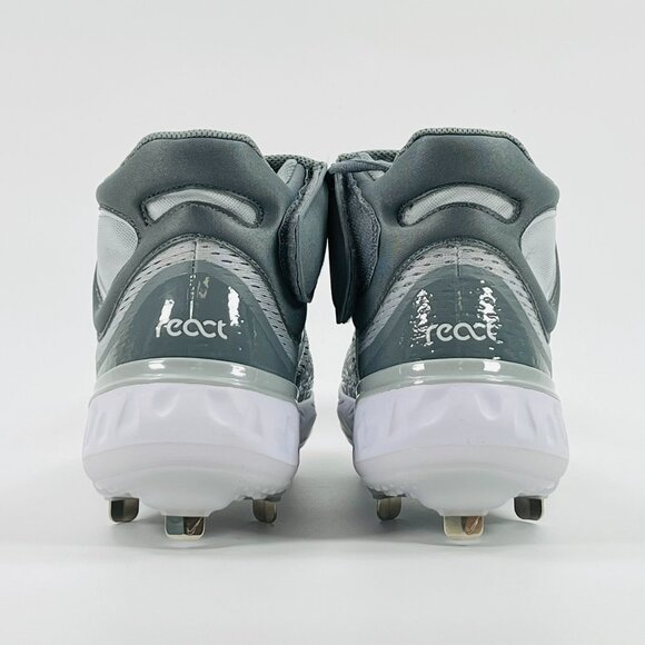 Nike Alpha Huarache Elite 4 Mid 'Grey White' DJ6520-012 Baseball size 10 + 12.5 - Picture 6 of 7